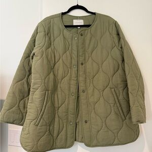 Lucky Brand Sage Green Quilted Puffer Jacket